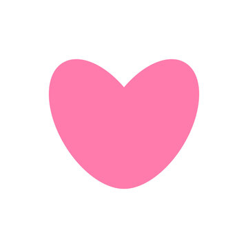 Vector image of a pink heart close-up on a white background. Graphic design.