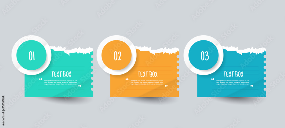Poster text box design with note papers.
