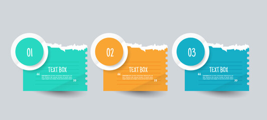 Text box design with note papers.