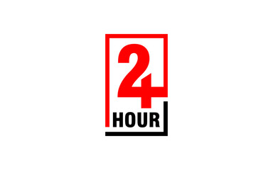 Illustration graphic vector of twenty four hour icon shows time. 24 hours icon design template