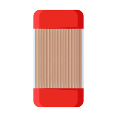 Toothpicks for cocktails vector illustration. Wooden picks or sticks for drinks or picking teeth isolated on white background. Food, dental or oral hygiene, party concept