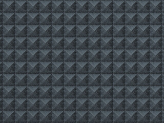 Rough metal texture. Abstract geometric background. Black triangle or pyramid. Futuristic design element. Horizontal image. 3d drawing. 3d rendering.