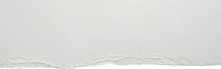White ripped paper torn edges strips isolated on white background