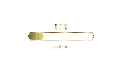 20 percent golden Futuristic Progress loading bar. gold Loading bar process of indicators. premium...