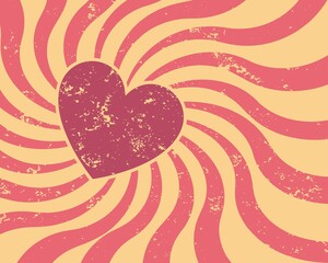 Vector Illustration Retro Heart Background