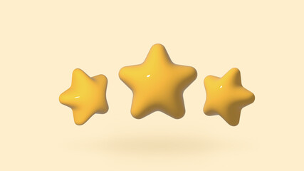 star 3d icon / golden star on white background