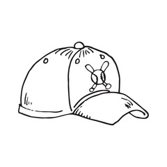 Hand drawn hat doodles vector illustration. For kids coloring book.