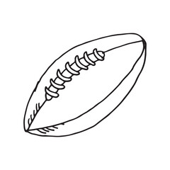 Hand drawn american football doodles vector illustration. For kids coloring book.