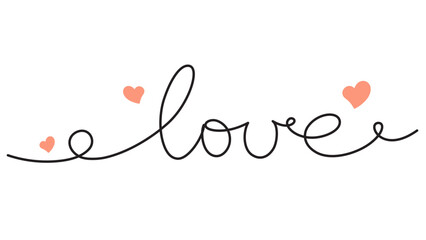 one line drawn letters love