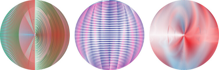 Set of spheres . Lines constructed transparent sphere .Vector  .Technology sphere Logo . Design element for posters, social media, templates, flyers, brochures . Abstract trendy transparent circles