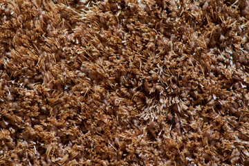 Close-up shot of the fur of the brown textile
