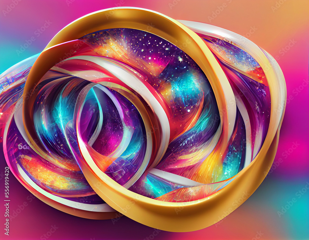 Poster wonderful abstract colourful swirl golden ratio background. starburst dynamic wave.