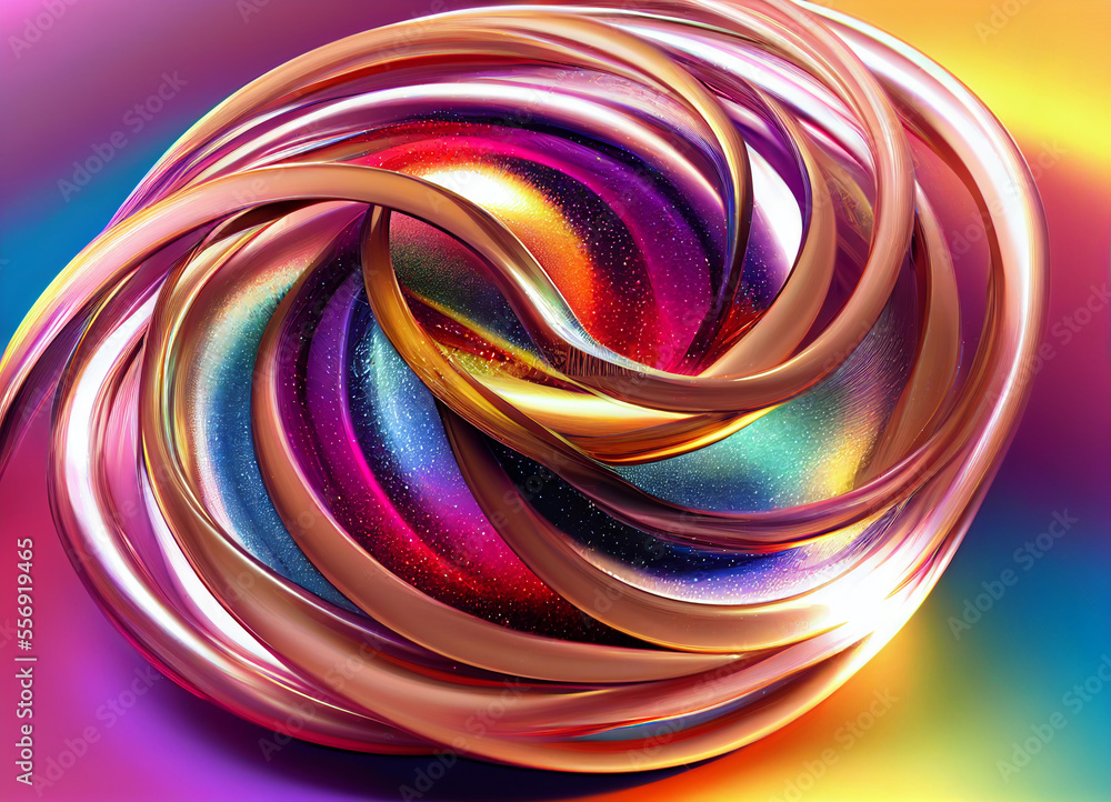 Poster wonderful abstract colourful swirl golden ratio background. starburst dynamic wave.