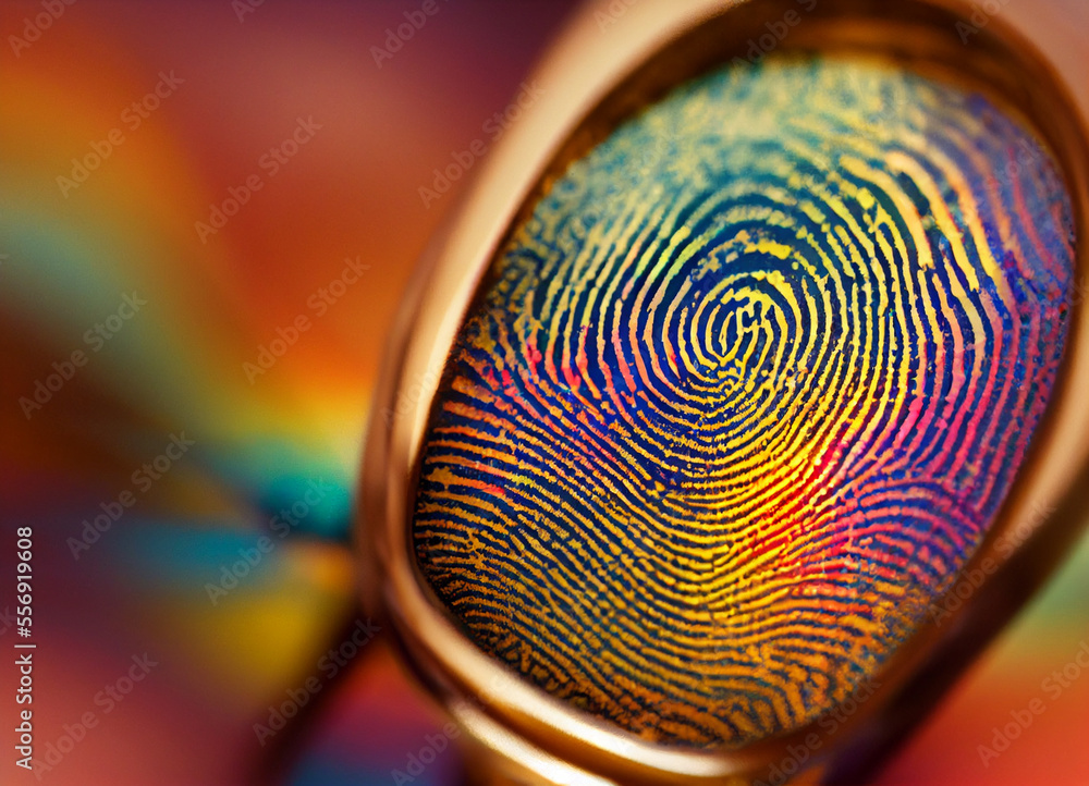 Aufkleber close up beautiful abstract multi colored fingerprint on background texture for design.