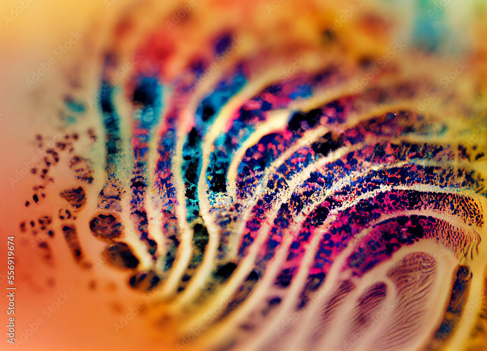 Poster Close up beautiful abstract multi colored fingerprint on background texture for design.	
