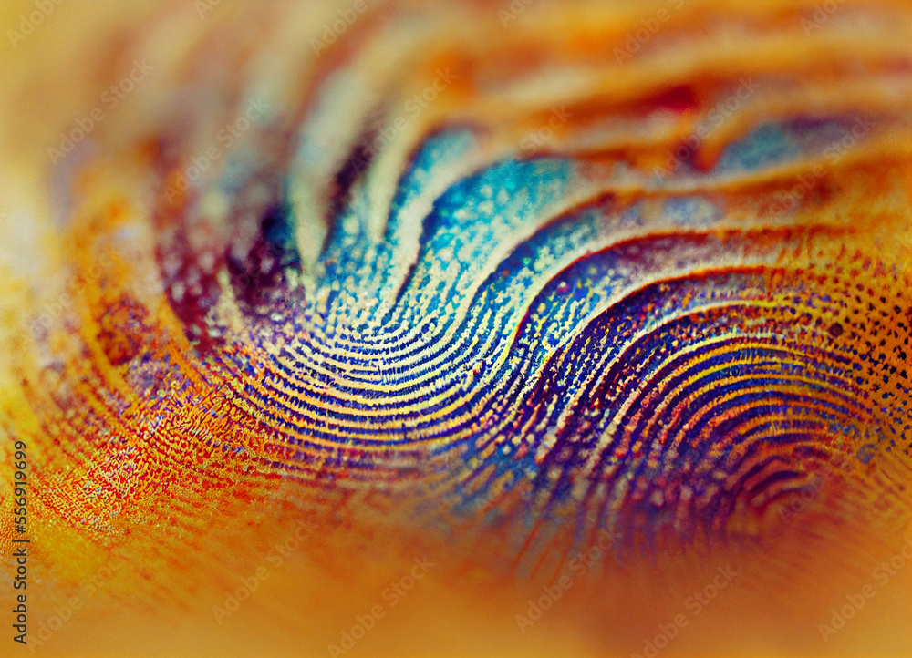 Poster Close up beautiful abstract multi colored fingerprint on background texture for design.	

