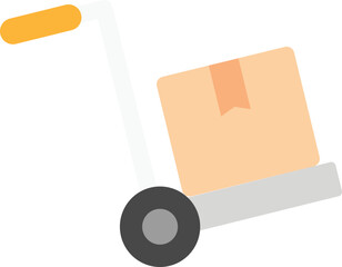 goods troley vector flat illustration