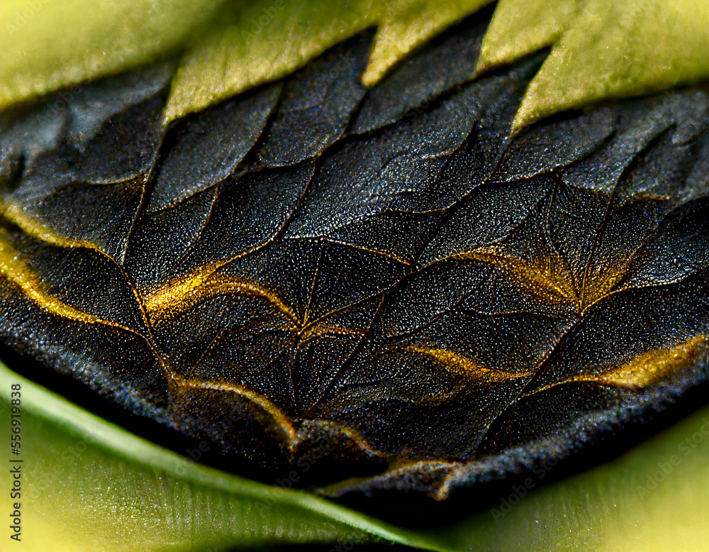 Aufkleber Close up Beautiful abstract leaf in light. Minimalism modern style concept. Dark Background pattern for design.	