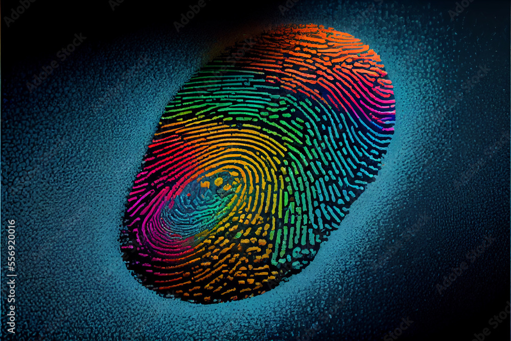 Aufkleber close up beautiful abstract multi colored fingerprint on background texture for design.