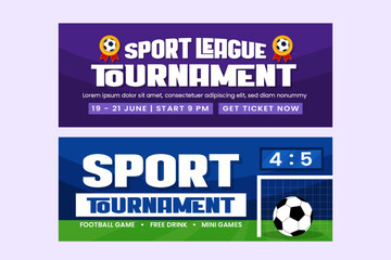 Football tournament, sport event banner design template easy to customize simple and elegant design