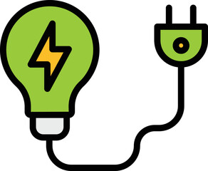 Creative bulb plug Vector Icon
