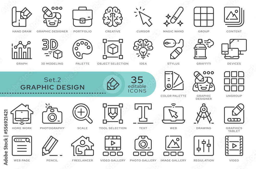 Poster set of conceptual icons. vector icons in flat linear style for web sites, applications and other gra