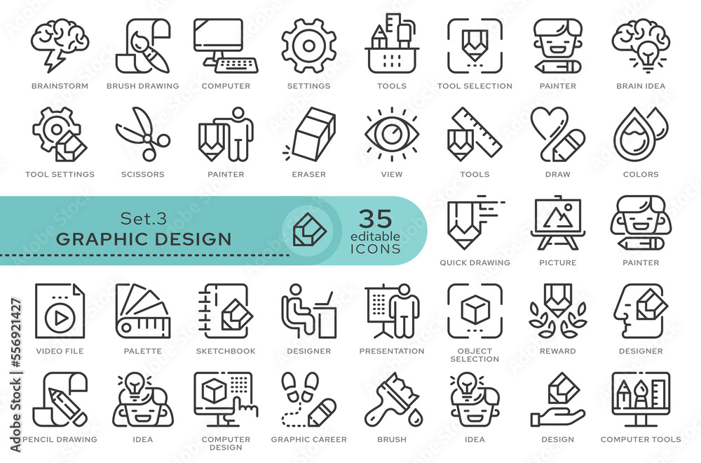 Poster set of conceptual icons. vector icons in flat linear style for web sites, applications and other gra