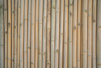 Traditional woven wood bamboo rattan or timber pattern nature texture strips for furniture material. Bamboo weaving background