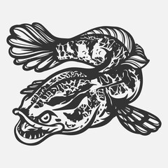 Easy to use isolated channa fish vector illustration with stunning details. best pet fish clip art. tropical country snakehead illustration