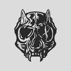 set of skull illustration with stunning detail. vector skull clip art easy to use. black and white skull logo. Trending Skull Bundles 