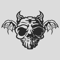 set of skull illustration with stunning detail. vector skull clip art easy to use. black and white skull logo. Trending Skull Bundles 