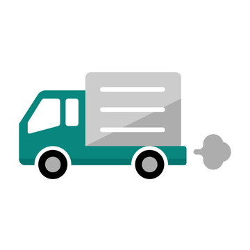 Delivery truck vector icon illustration (shipping, transport)
