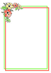 華やかなハイビスカスの飾りのフレーム