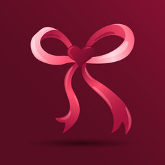 valentines day element. Gradient Love and ribbons. Vector illustration