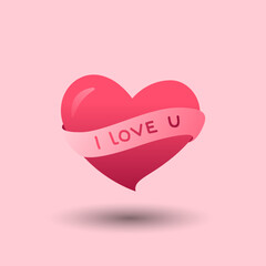 valentines day element. Gradient Love valentines gift. Vector illustration