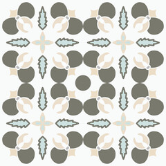 Fototapeta premium Portuguese vector tiles pattern, Lisbon seamless black and white tile design, Azulejos vintage geometric ceramics