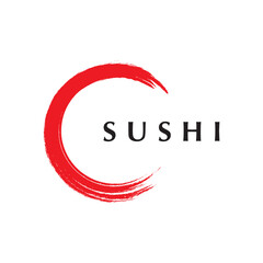 Fototapeta premium sushi logo vector with slogan template