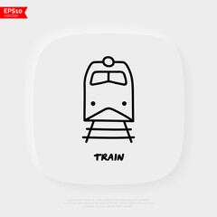 Train, metro doodle icon. Public transport. Front view. Vector illustration.