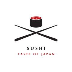 sushi logo vector with slogan template