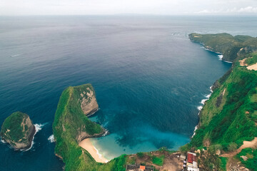 View from above on Kelingking Beach Nusa Penida, Bali