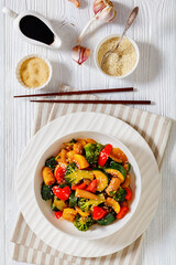 veggies stir-fry with thick soy based sauce