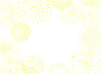 Fototapeta na wymiar 黄色い透け感のある花火背景　コピースペース