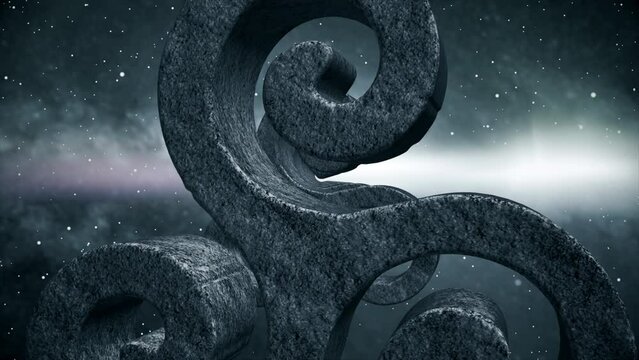 3D Symbol of Triskelion Moving Forward towards the camera