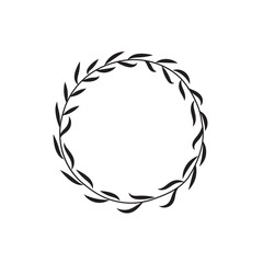 Artistic floral round frame flat design art decoration vector illustration.