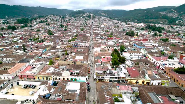 shot of receding view of san cristobal de las casas chiapas mexico