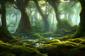 Fototapeta na wymiar Fantasy forest landscape