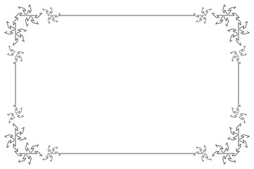Rectangle of frame border vector. Design decorative corner of lines black on white background. Design print for illustration, card, certificate, background. Set 44