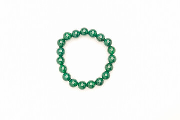 Jade bangles or bracelets on a white background