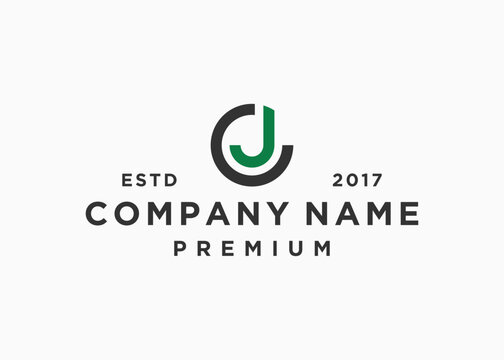 letter cj circle logo design vector illustration template