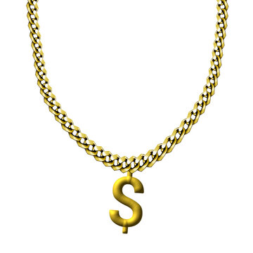 gold chain with dollar icon